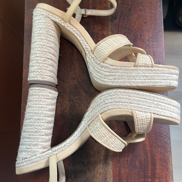 NWOT Coach Talina Tan rafia platform heels - Picture 10 of 12